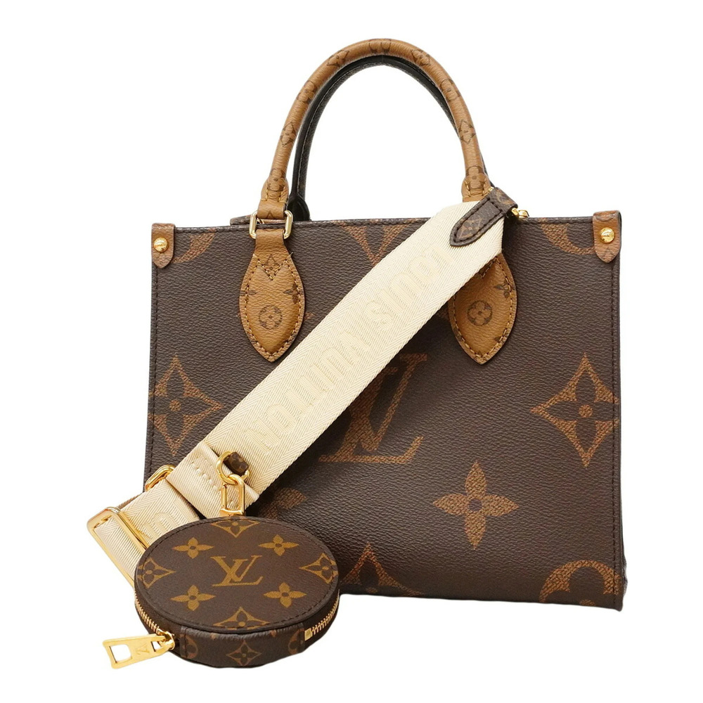Louis Vuitton Monogram Giant Reverse OnTheGo PM Handbag M46373 Brown 2-way ba...